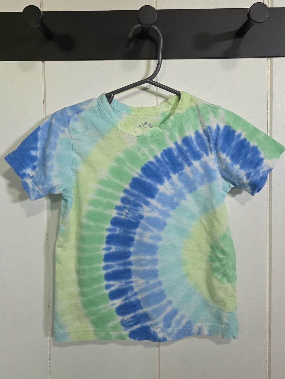 Primary Kids Blue & Green Tie-Dye Short Sleeve Tee Size 4
